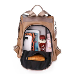 Waterproof PU Women Backpack High Capacity Travel School Bag