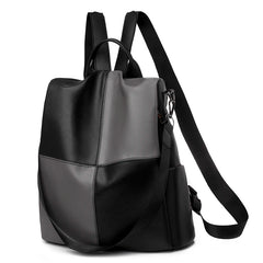 Waterproof PU Women Backpack High Capacity Travel School Bag
