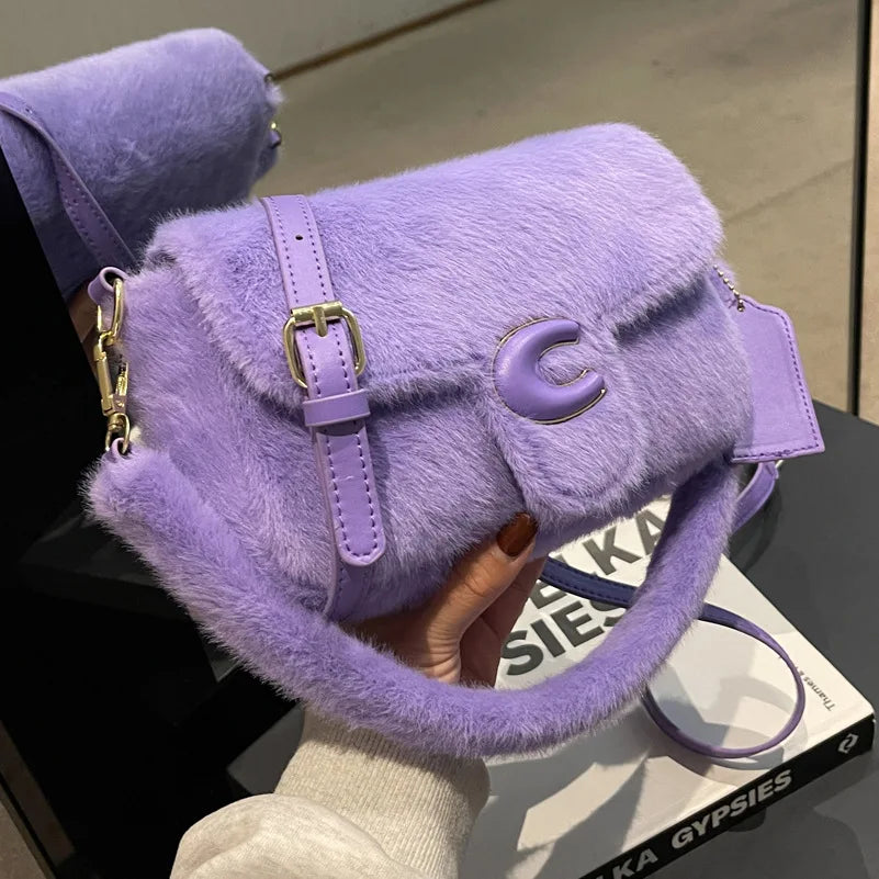 Women's Crossbody Bag with Hair Bag