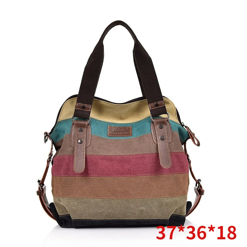 Women's Canvas Tote Crossbody Bag Vintage Handbag