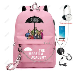 Umbrella Academy USB Backpack School Bag Laptop Rucksack Women Men Backbag