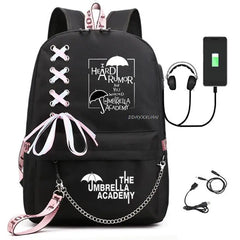 Umbrella Academy USB Backpack Laptop Rucksack School Bag