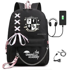 Umbrella Academy USB Backpack Laptop Rucksack School Bag