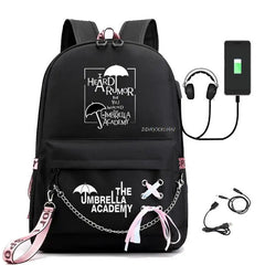 Umbrella Academy USB Backpack Laptop Rucksack School Bag