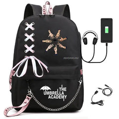 Umbrella Academy USB Backpack Laptop Rucksack School Bag