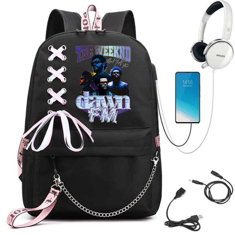 The Weeknd Teenager Backpacks Hot Vintage Schoolbags Girls Boys Harajuku