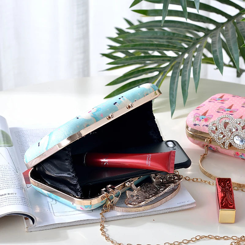 Rhinestone Cartoon Pu Evening Clutch Handbag