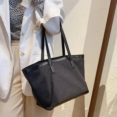 High-Capacity Canvas Shoulder Bag for Students