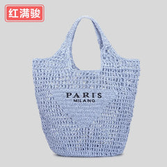 Hand Woven Knitted Bag Large Capacity Hollow Out Handbag