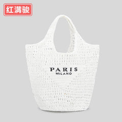 Hand Woven Knitted Bag Large Capacity Hollow Out Handbag