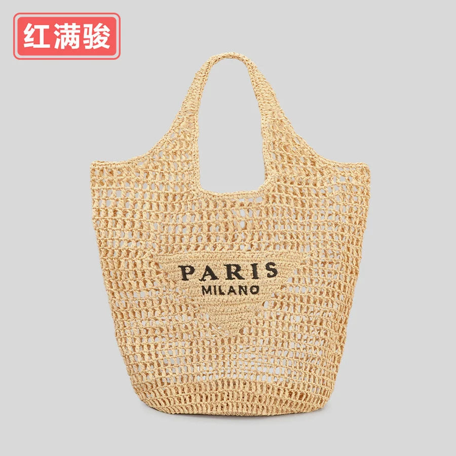 Hand Woven Knitted Bag Large Capacity Hollow Out Handbag