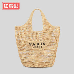 Hand Woven Knitted Bag Large Capacity Hollow Out Handbag