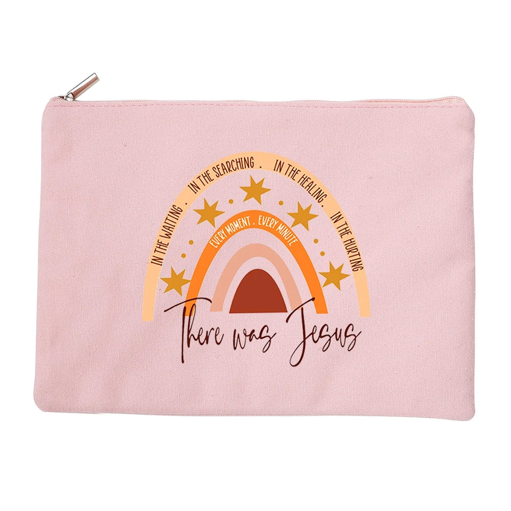 There Was Jesus Women Cosmetic Bag Makeup Pouch Handbag Lipstick Organizers