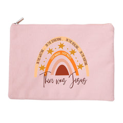There Was Jesus Women Cosmetic Bag Makeup Pouch Handbag Lipstick Organizers