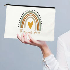 There Was Jesus Women Cosmetic Bag Makeup Pouch Handbag Lipstick Organizers