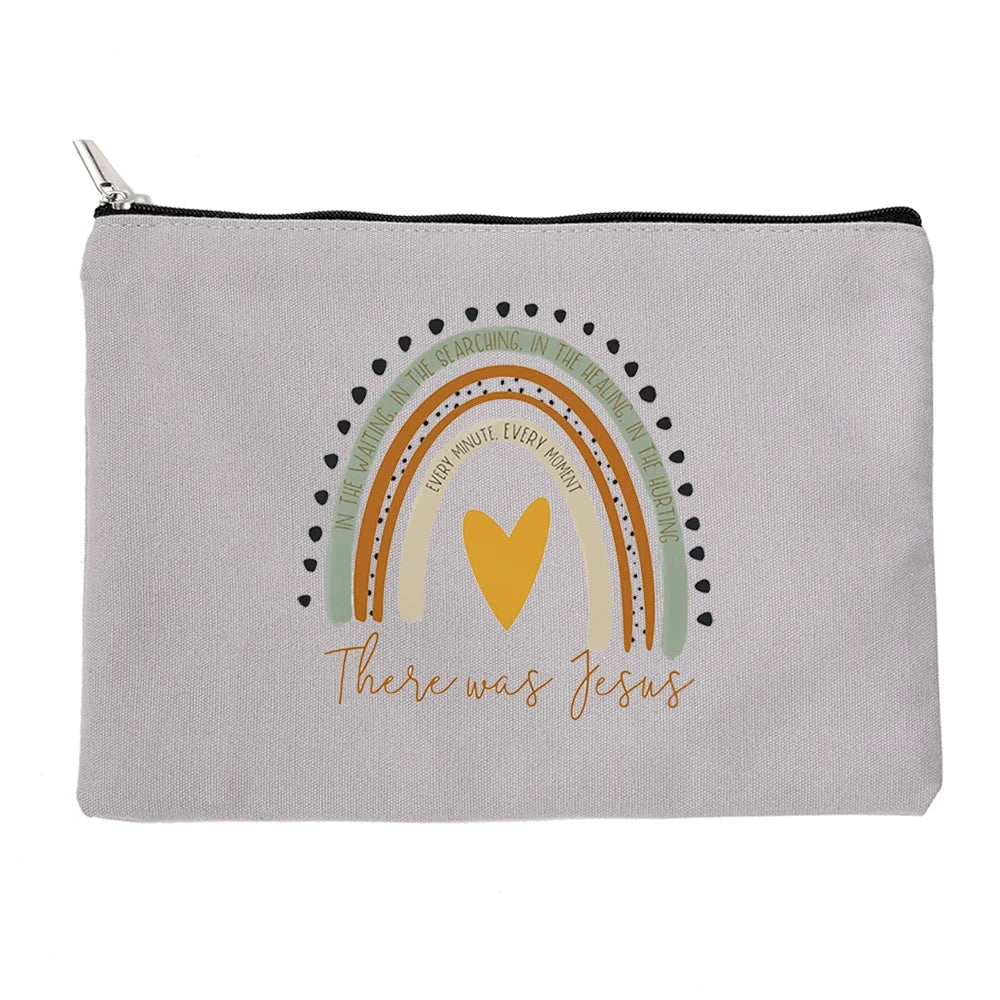 There Was Jesus Women Cosmetic Bag Makeup Pouch Handbag Lipstick Organizers