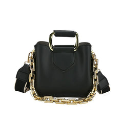 Thick Chain Women's PU Leather Crossbody Bag Short Handle Shoulder Purse Handbag