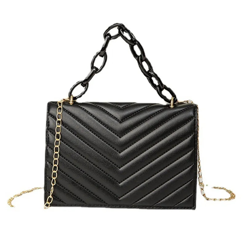 Thick Chain Small Square Bag Ladies Handbags Crossbody Bag