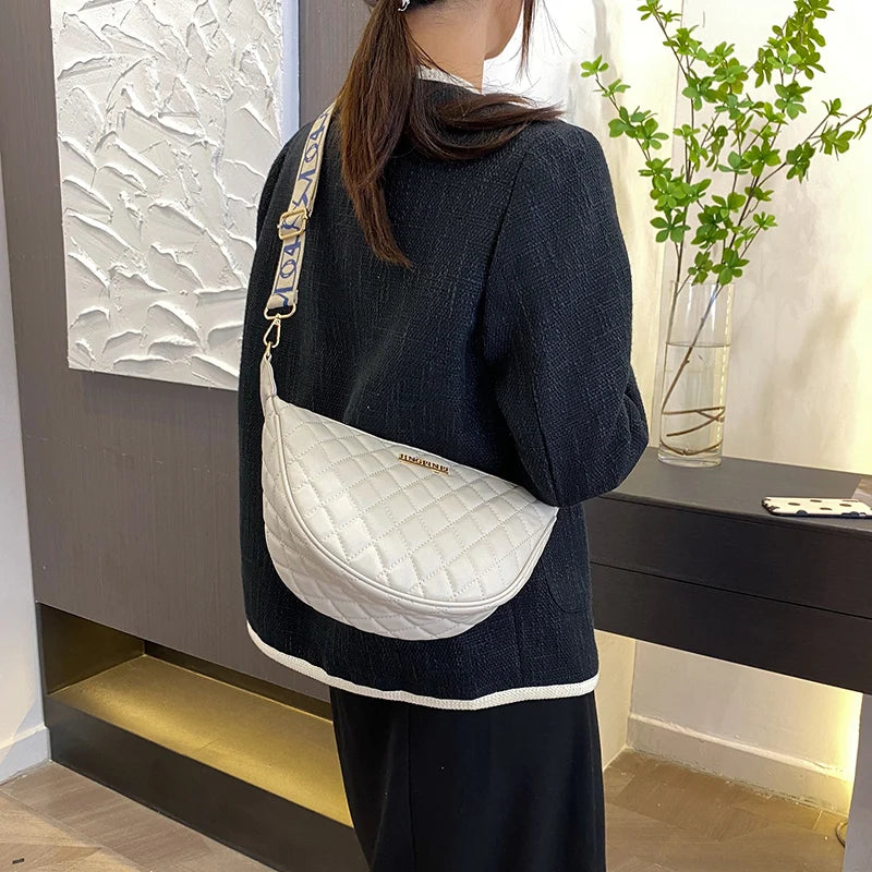 Plaid Leather Waist Bag Shoulder Crossbody Chain Fanny Pack for Women