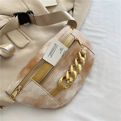 Thick Chain Women's Waist Bag Fanny Pack Crossbody Chest Bag