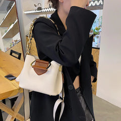 Thick Chain Handbag PU Leather Crossbody Bags Short Handle Shoulder Tote