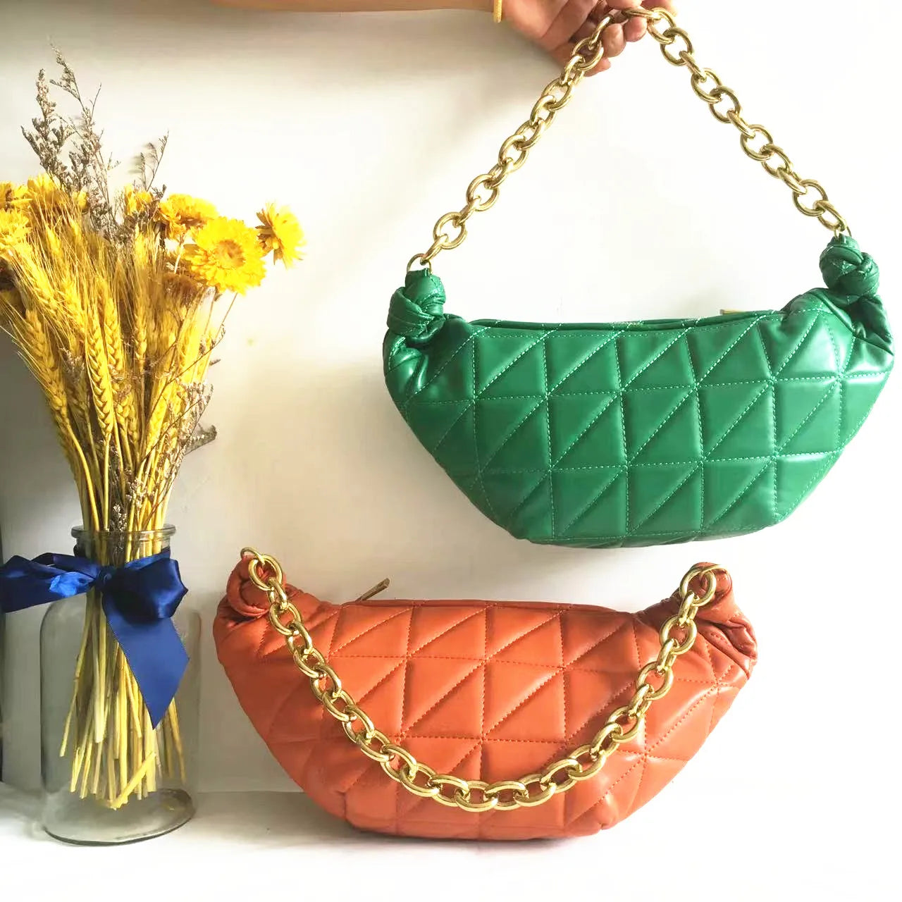 Quilted Lady Bag Crossbody Bags For Women PU Leather Shoulder Handbags