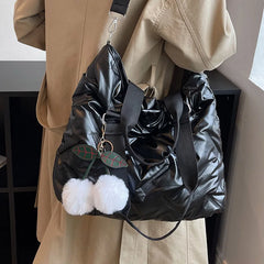 High Capacity Tote Bag Hair Ball Pendant Top Handle Bag