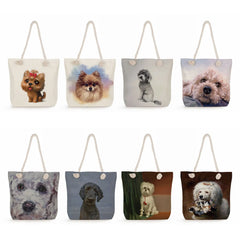 Poodle Dog Art Portrait Print Tote Bag