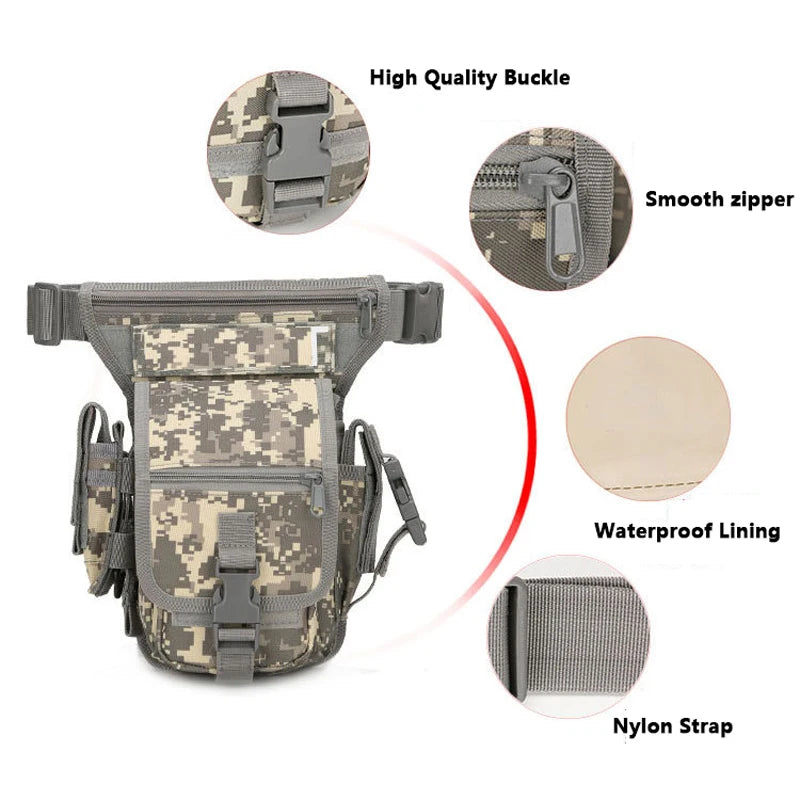 Tactical Waterproof Motorcycle Bag Waist Fanny Pack for Men Women