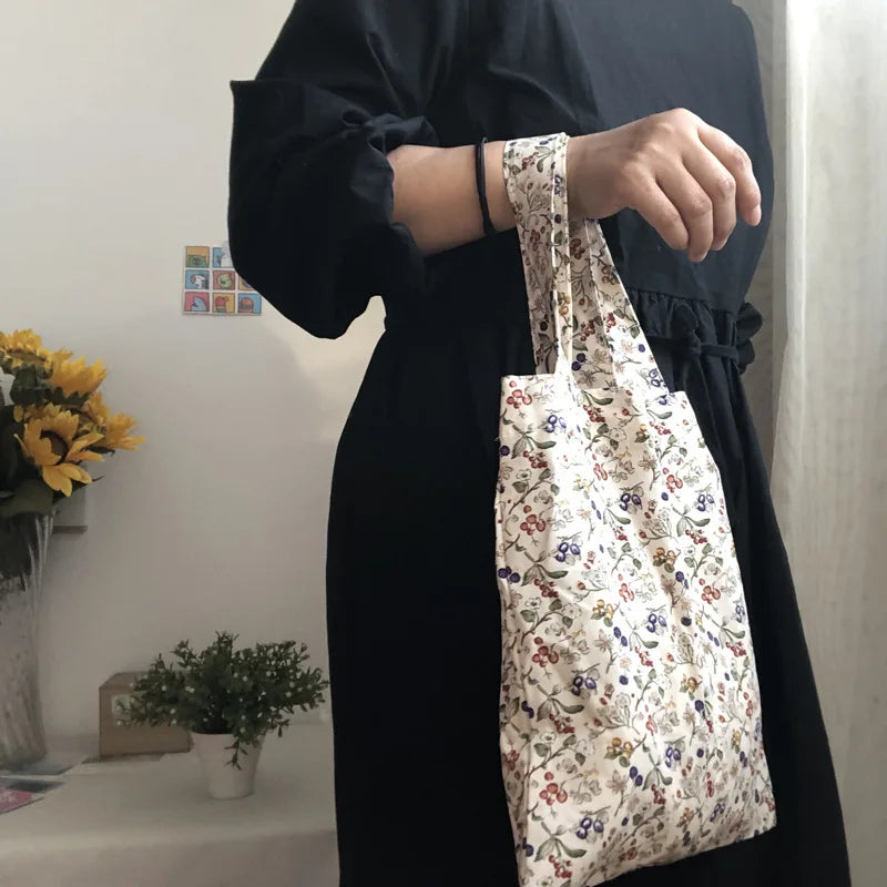 Retro Floral Women Shoulder Bag Small Purse Handbags Vintage Female Tote