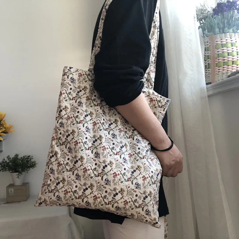 Retro Floral Women Shoulder Bag Small Purse Handbags Vintage Female Tote