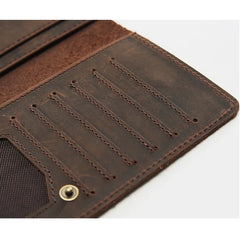 Slim Leather Money Clip for Men Vintage Long Wallet