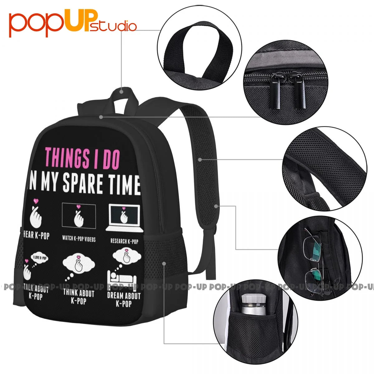Kpop Backpack Large Capacity 3D Printing Outdoor Running