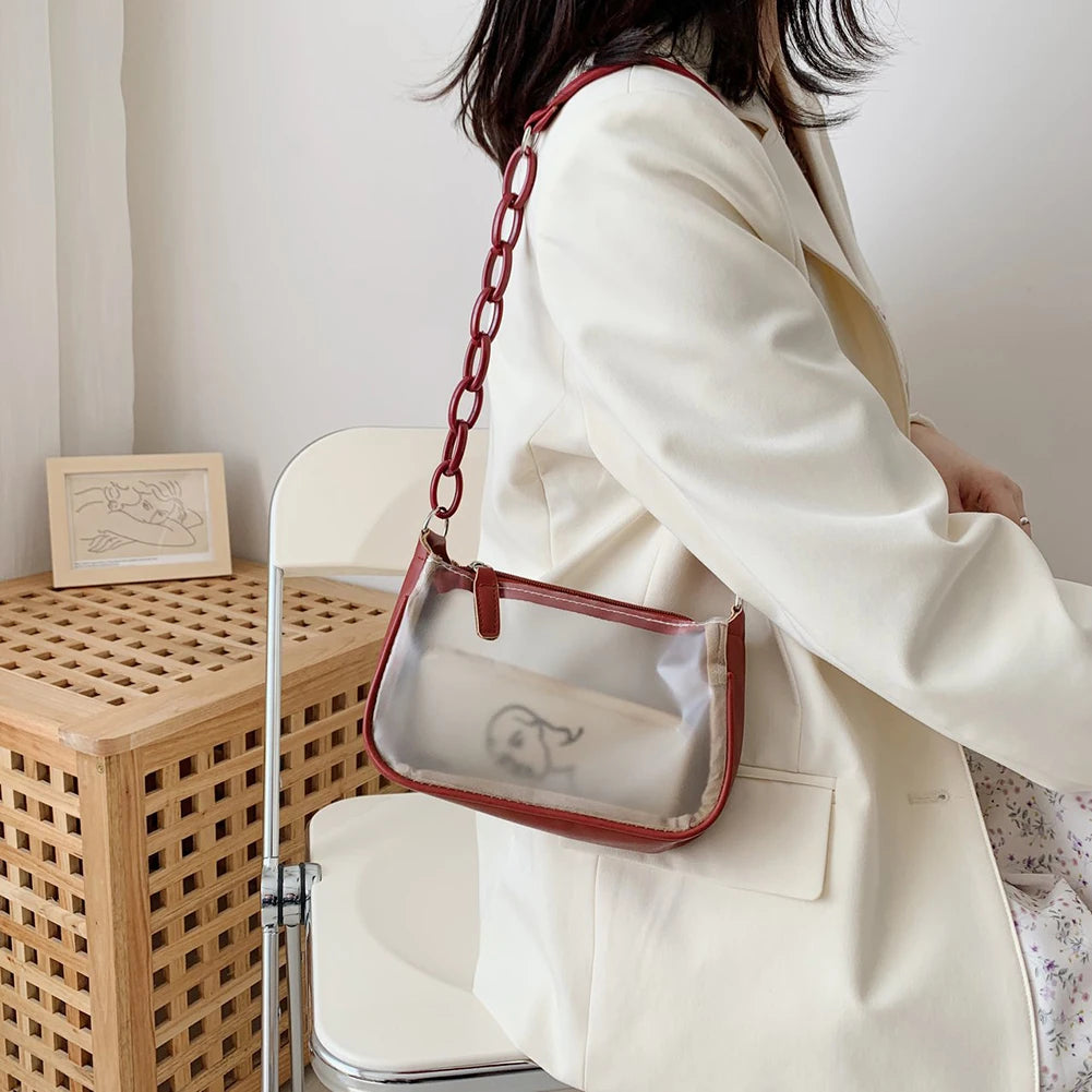 Transparent Jelly Beach Tote Bag for Women