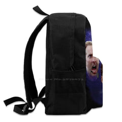 Three Cage Moon Backpack Laptop 15 Inch Fun Meme School Bag Big Capacity
