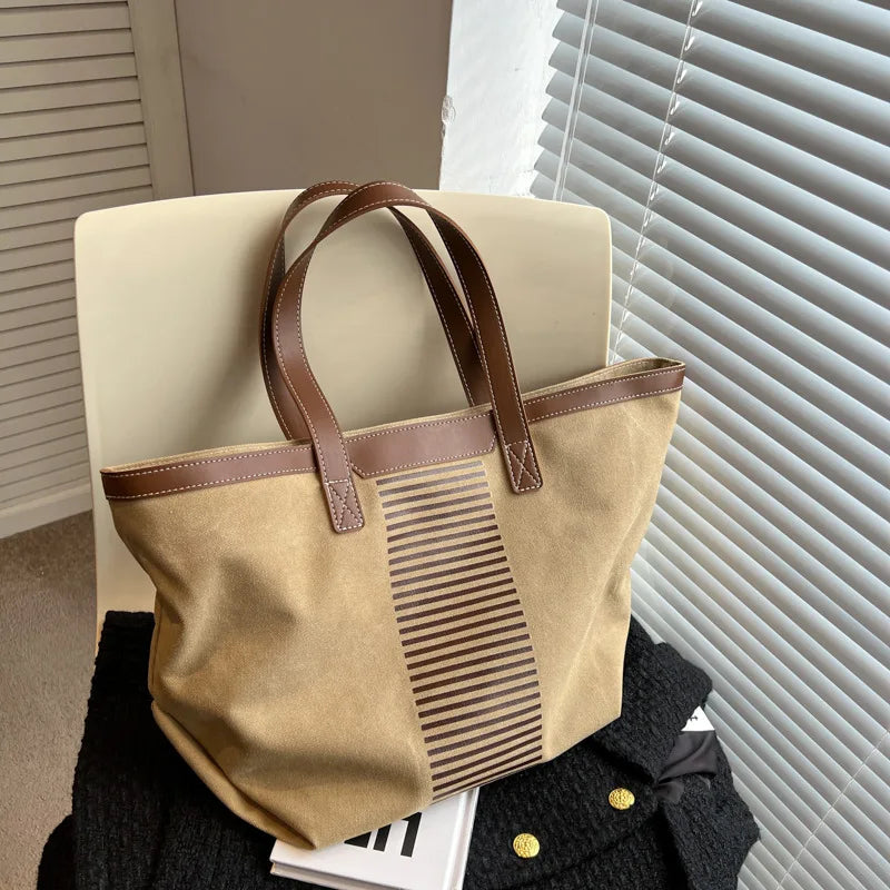 Large Capacity Women Canvas Bag Double Shoulder Bags for Shopping