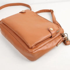 Three-Layer Leather Crossbody Shoulder Clutch Bag Handbag