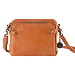 Three-Layer Leather Crossbody Shoulder Clutch Bag Handbag