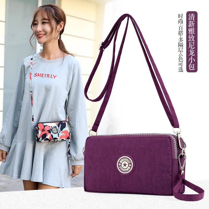 Three Layer Nylon Handbags Crossbody Bags for Women