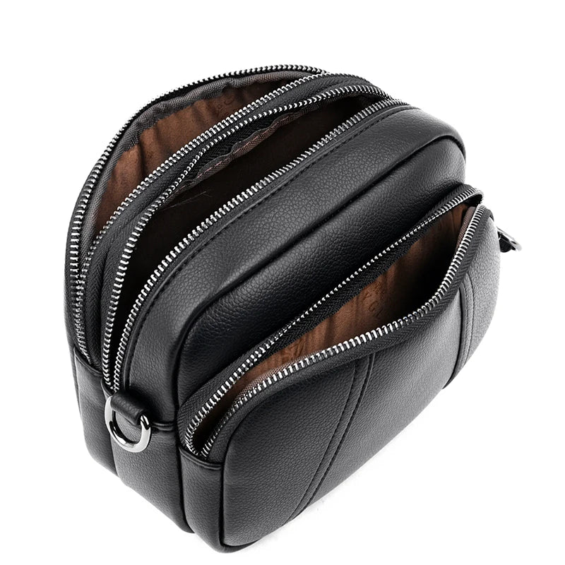 Three-layer Crossbody Bags PU Leather Messenger Bags