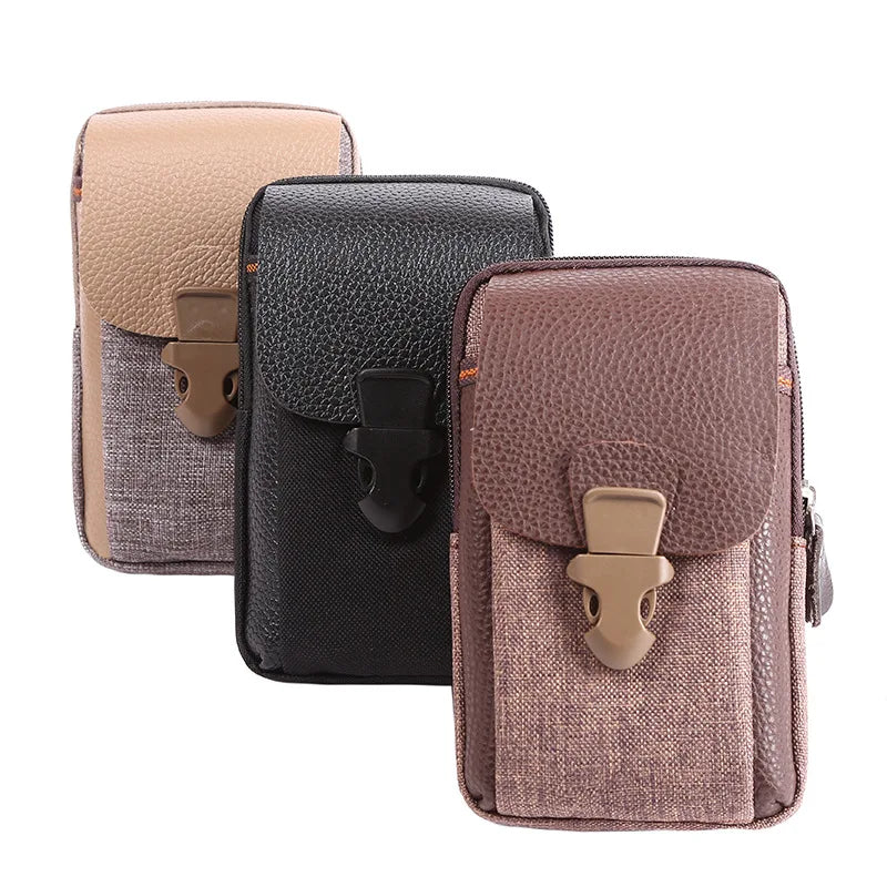 Men's 3-Layer Vertical Waist Bag