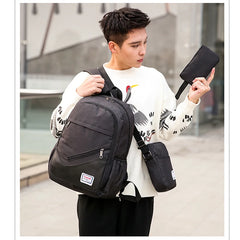 Three-piece Double Backpack Wear-Resistant Computer Backpack
