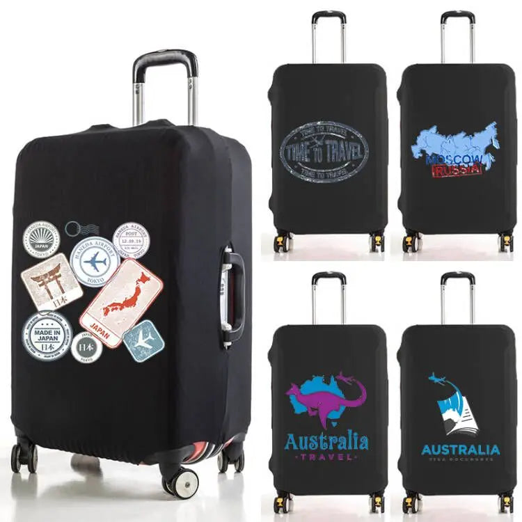 Ticket Stub Print Elastic Luggage Protective Cover