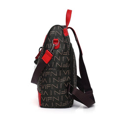 Tide Printed Ladies Backpack Multifunctional Youth College School Bag PU Ladies