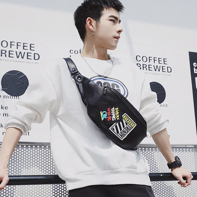 Personality Pattern Leather Chest Bag