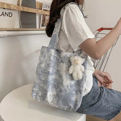 Tie-dye Harajuku Shoulder Bags Large Capacity Canvas Handbag