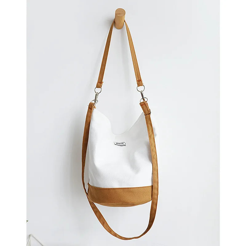 Tilorraine Canvas Shoulder Bag Women's Splicing Messenger Crossbody Bag