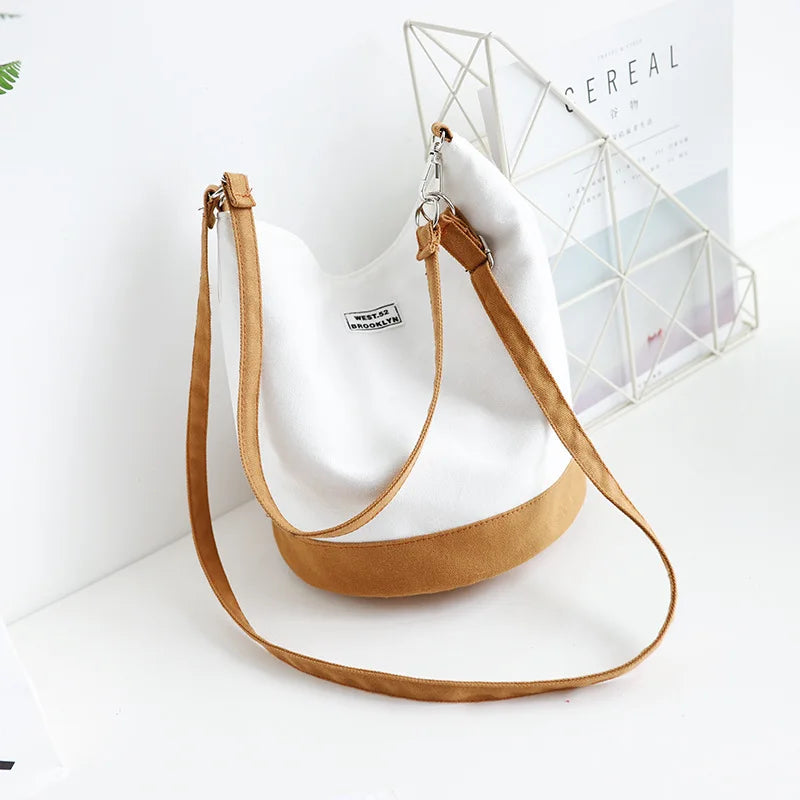 Tilorraine Canvas Shoulder Bag Women's Splicing Messenger Crossbody Bag