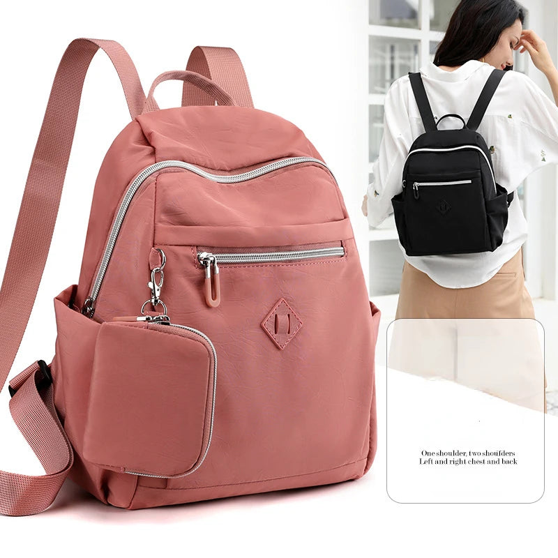 Tilorraie Nylon Backpack Women's Children's Bag Anti-Splash Travel Bag