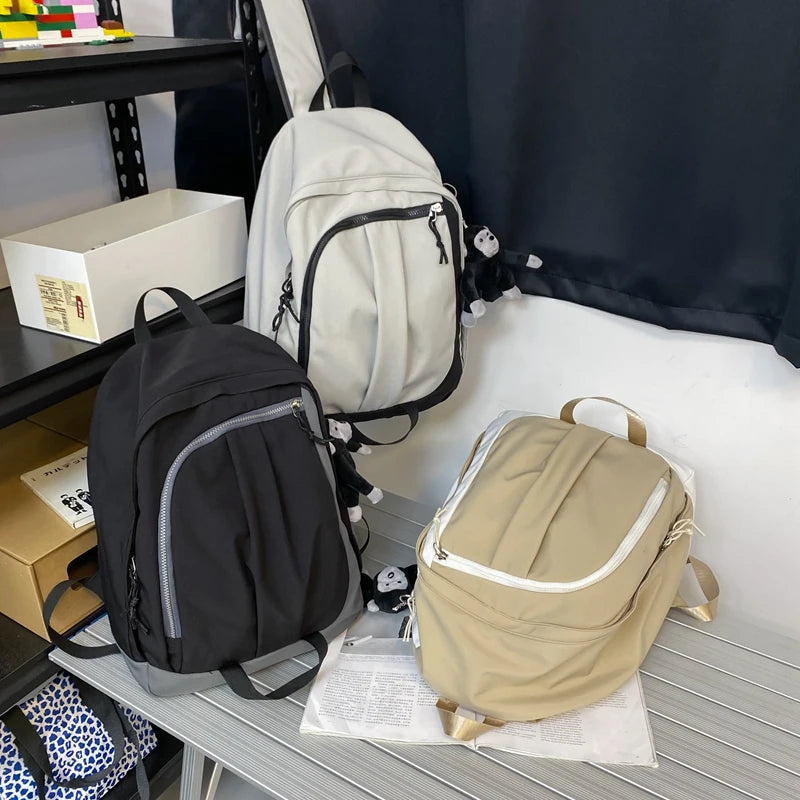 Books Backpack Students Bag Female Colors Pattern Panelled Backpack 19 inch